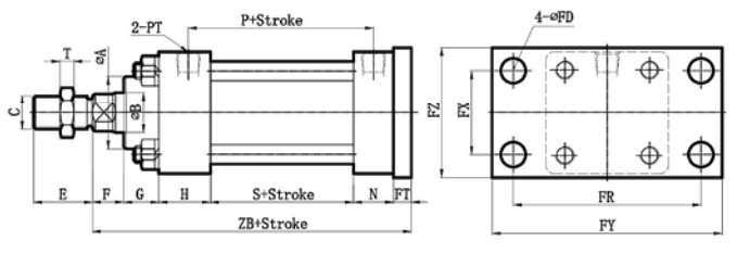 MOB+FB TYPE REAR FLANGE MOUNTING TYPE