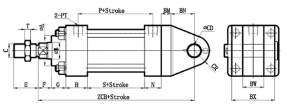 MOB+CB TYPE DOUBLE TRUNNION MOUNTING