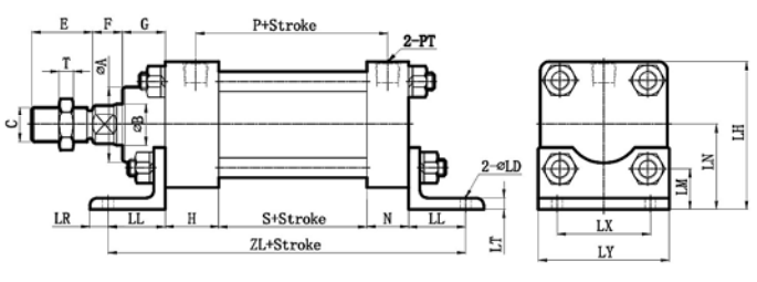 MOB+LB FROM &REAR FOOT MOUNTING TYPE