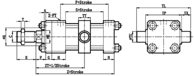 HOB+TC MIDDLE TRUNNION MOUNTING TYPE