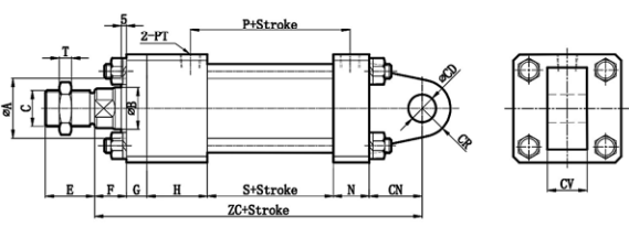 HOB+CA SINGLE TRUNNION TYPE HYDRAULIC CYLINDER