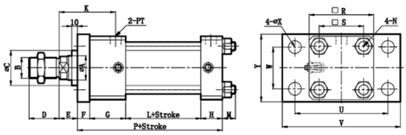 FOBD+FA FRONT FLANGE MOUNTING TYPE HYDRAULIC CYLINDER