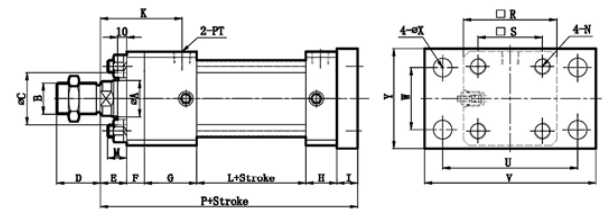 FOBD+FB REAR FLANGE MOUNTING TYPE HYDRAULIC CYLINDER