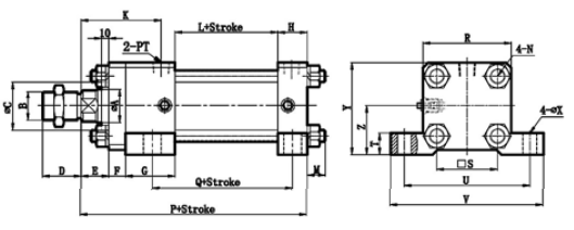 FOBD+LA RIGHT & LEFT FOOT MOUNTING HYDRAULIC CYLINDER