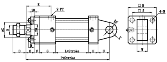 FOBD+CA SINGLE TRUNNION MOUNTING TYPE HYDRULIC CYLINDER