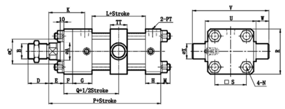 FOBD+TC TRUNNION MOUNTING TYPE HYDRAULIC CYLINDER