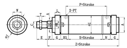 STANDARD ROB TYPE SINGLE ROD TYPE HYDRAULIC CYLINDER