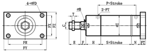 STANDARD ROB + FB TYPE REAR FLANGE MOUNTING TYPE