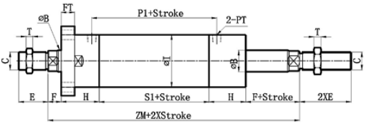 STANDARD ROD+FA TYPE DOUBLE RODS& FRONT FLANGE MOUNTING TYPE