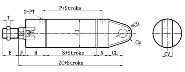 STANDARD ROC+CA SINGLE TRUNNION MOUNTING TYPE HYDARULIC CYLINDER