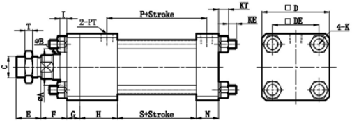 STANDARD GOB SINGLE ROD TYPE HYDRAULIC OIL CYLINDER