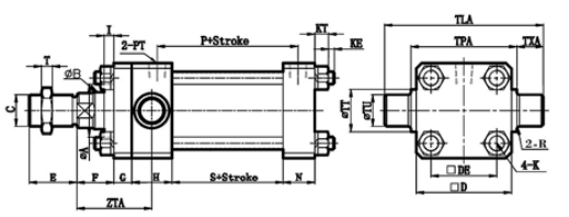 TANDARD GOB+TA TYPE FRONT TRUNNION MOUNTING TYPE HYDRAULIC OIL CYLINDER