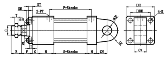 STANDARD GOB + CA TYPE  SINGLE TRUNNION MOUNTING TYPE HYDRAULIC OIL CYLINDER