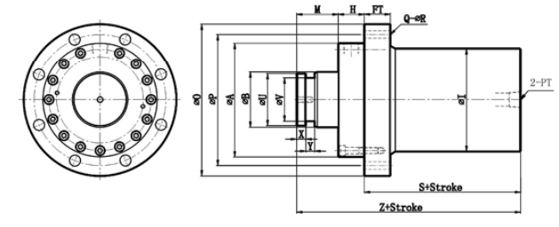 STANDARD HROA TYPE  SINGLE ROD A TYPE HYDRAULIC CYLINDER