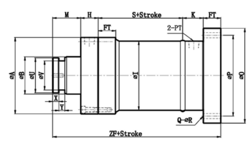 STANDARD HROE TYPE REAR FLANGE MOUNTING TYPE HYDRAULIC CYLINDER