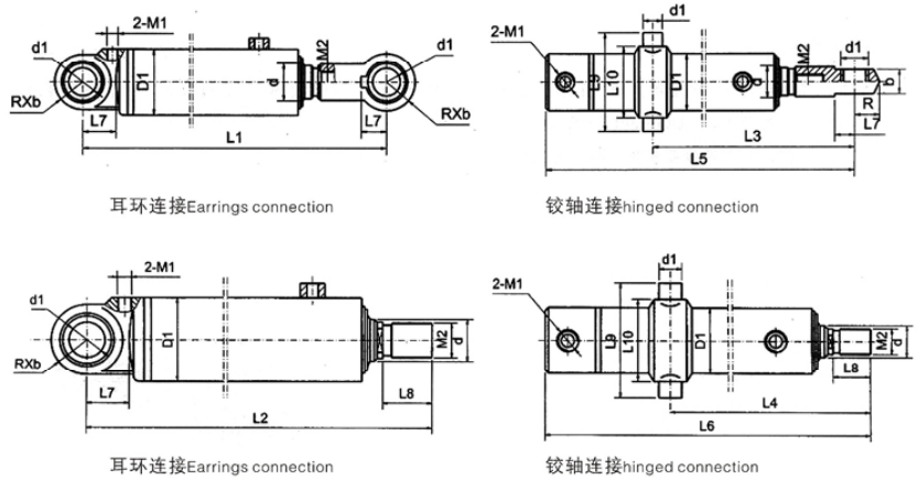 HSG HYDRAULIC CYLINDER EXTENAL DEMENSIONS