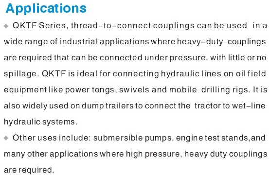 Thread-To-Connect Under Pressure Couplings QKTF SERIES